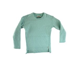 Magellan Outdoors Quilted Crewneck Sweatshirt Kids M Teal Boyfriend Long Sleeve